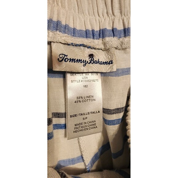 Tommy Bahama Linen Cotton Cropped Beach Pants Women's Small Fringed Hem Tasseled - Picture 4 of 5